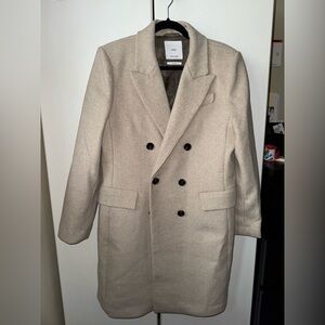 Mango Women trench Coat Tan Color | Size XL | Brand New | Button Detailing